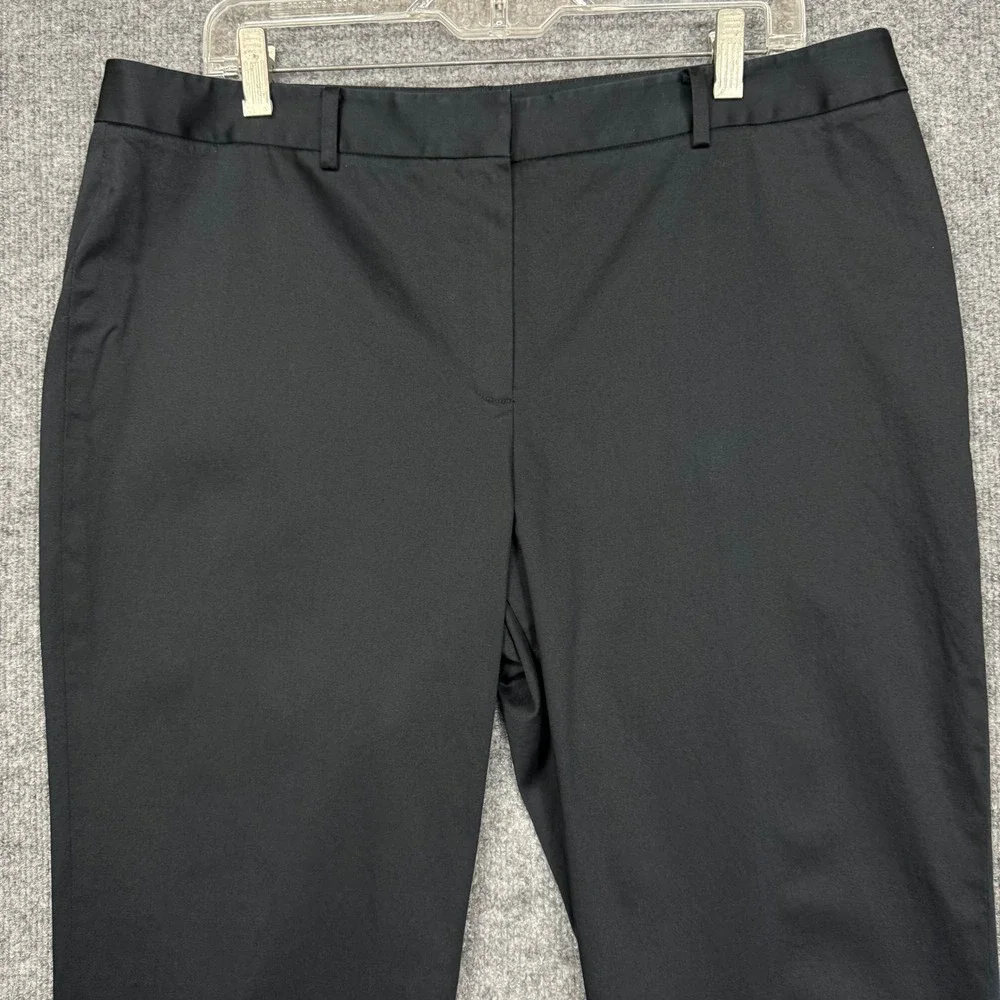 Lafayette 148 New York Trousers Women 14 Black Cotton Blend Tapered Professional